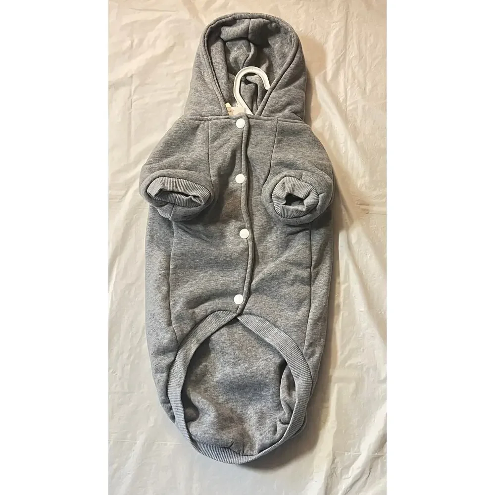 I Love New York City NYC Dog Hoodie Pet Clothes Heather Gray Size 3XL